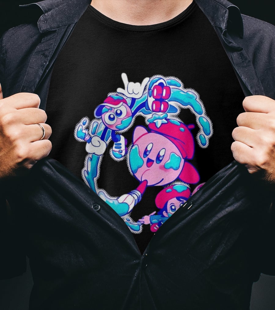 Paintbrush Pals Kirby Gooey Adeleine Art Adventure T-Shirt