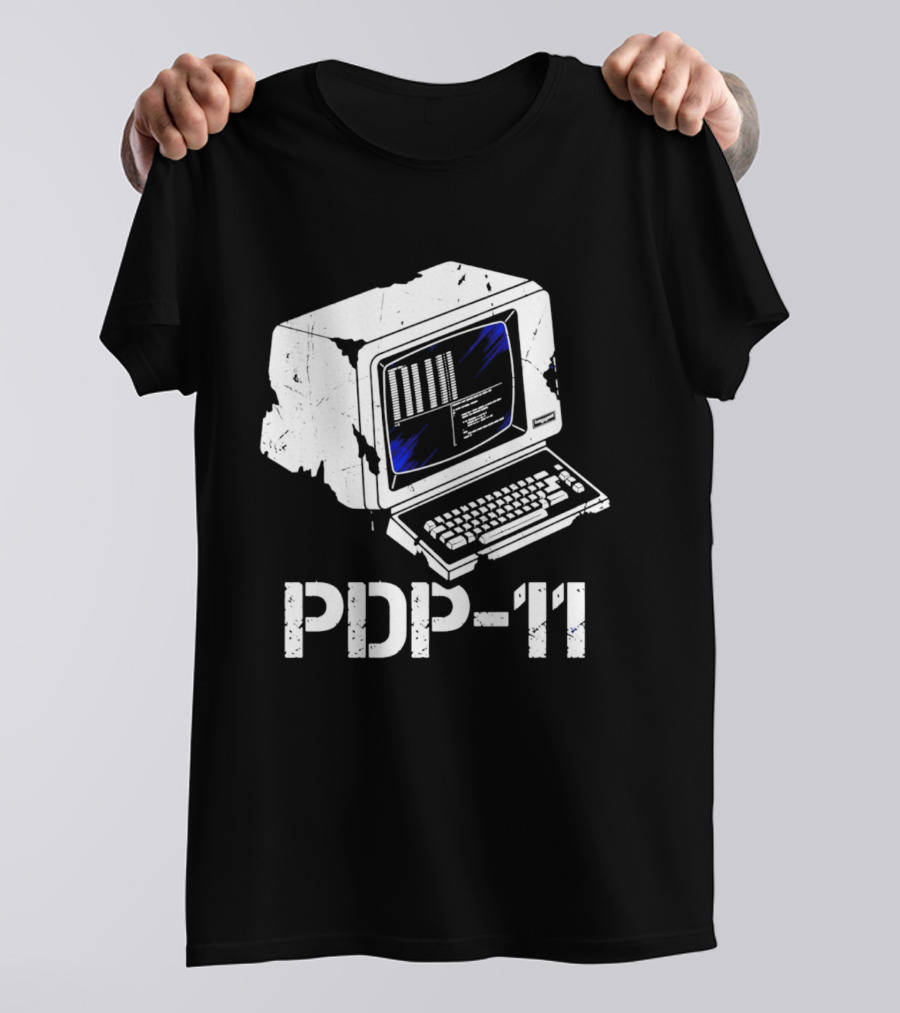 PDP 11 Vintage Computer Terminal Retro Distressed T-Shirt