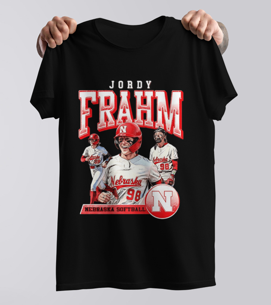 Jordy Frahm Nebraska Softball 98 Player Vintage 90s T-Shirt