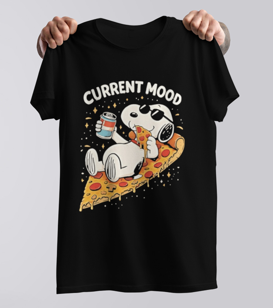 Current Mood Snoopy Relaxing Eating Pizza On A Slice T-Shirt
