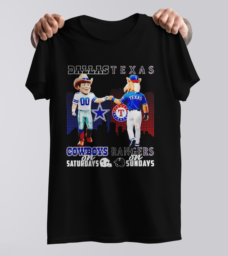 Dallas Texas Cowboys Rangers Skyline Texas Rangers T-Shirt