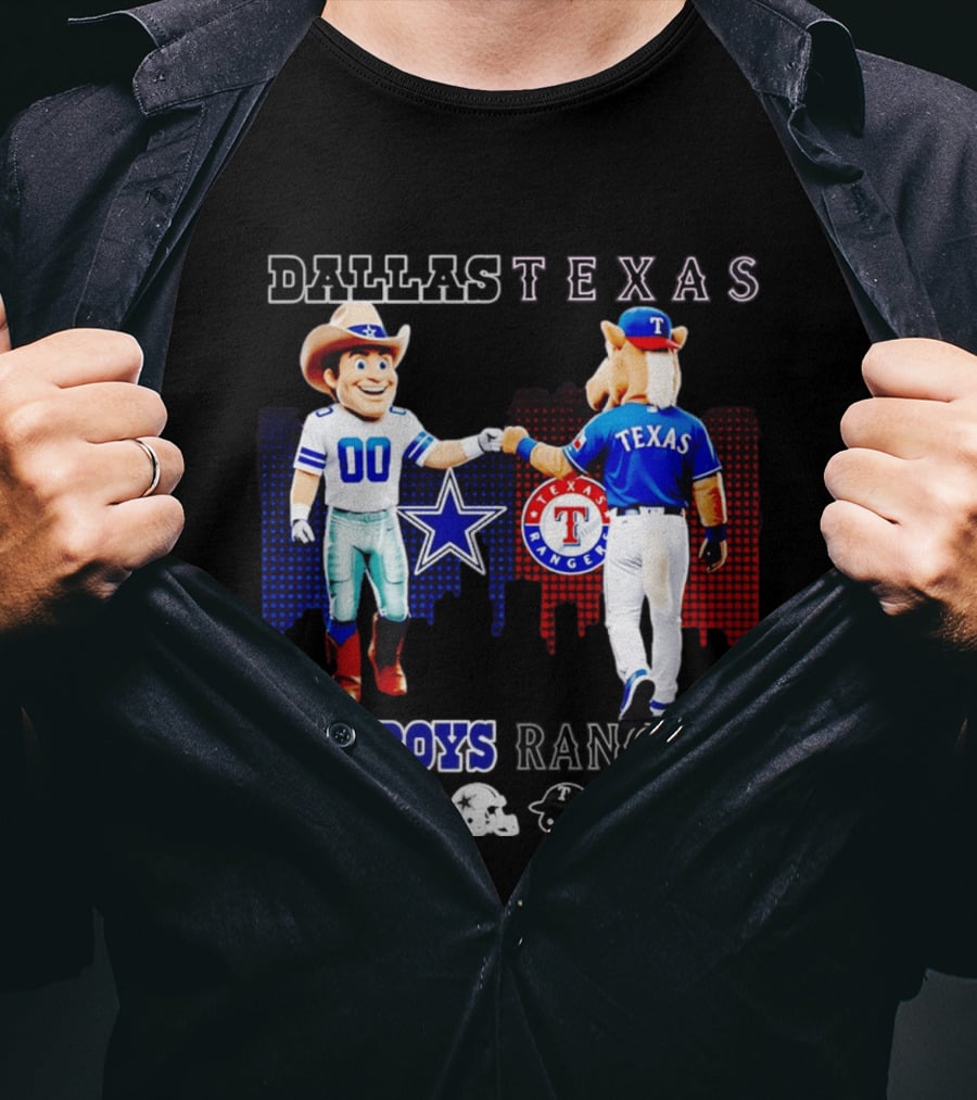 Dallas Texas Cowboys Rangers Skyline Texas Rangers T-Shirt