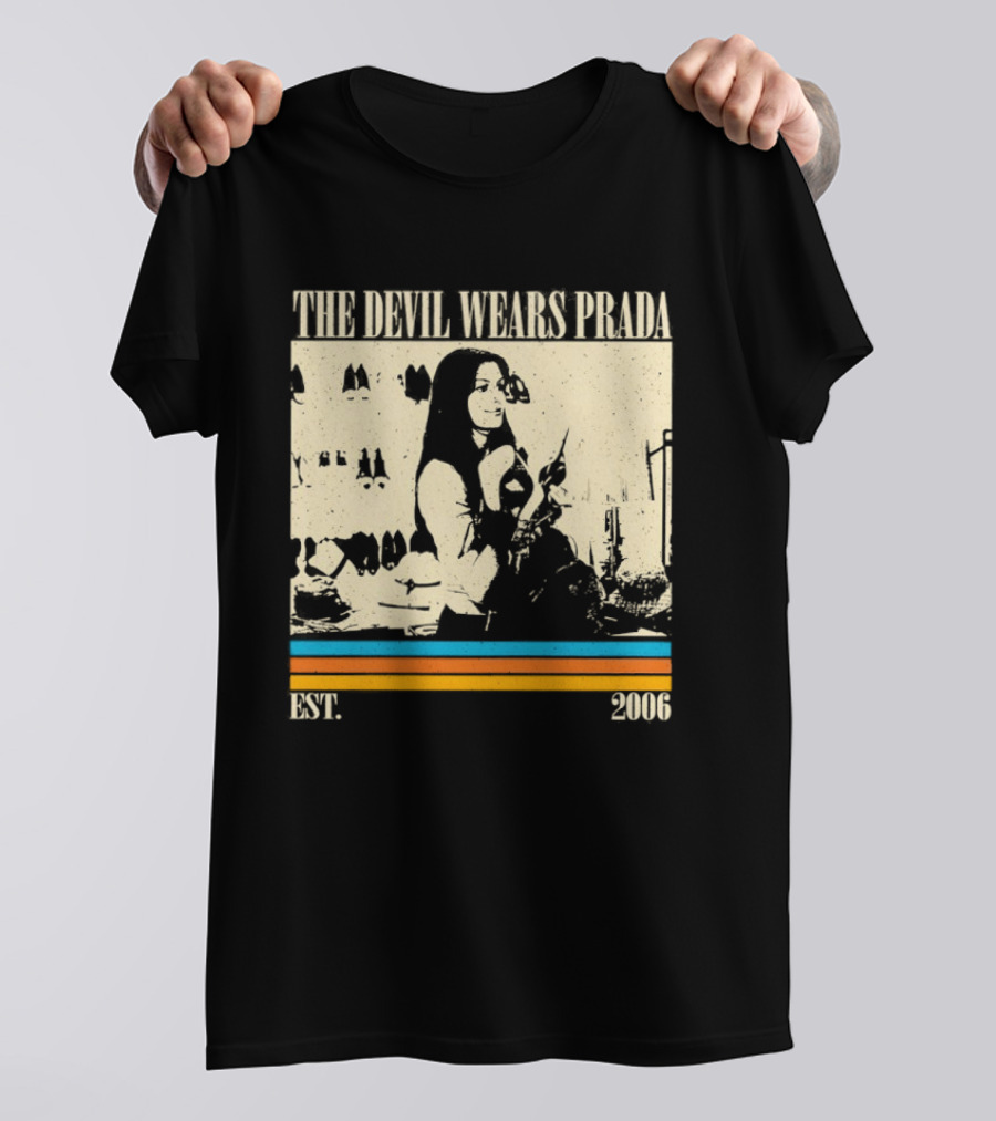 The Devil Wears Prada EST 2006 Vintage Style Retro Stripes T-Shirt