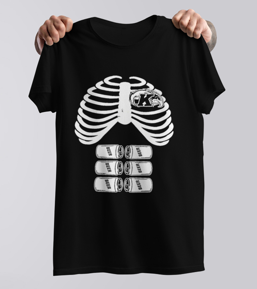 Kent State Senior Bar Crawl 2015 Skeleton Ribs Theme With K T-Shirt