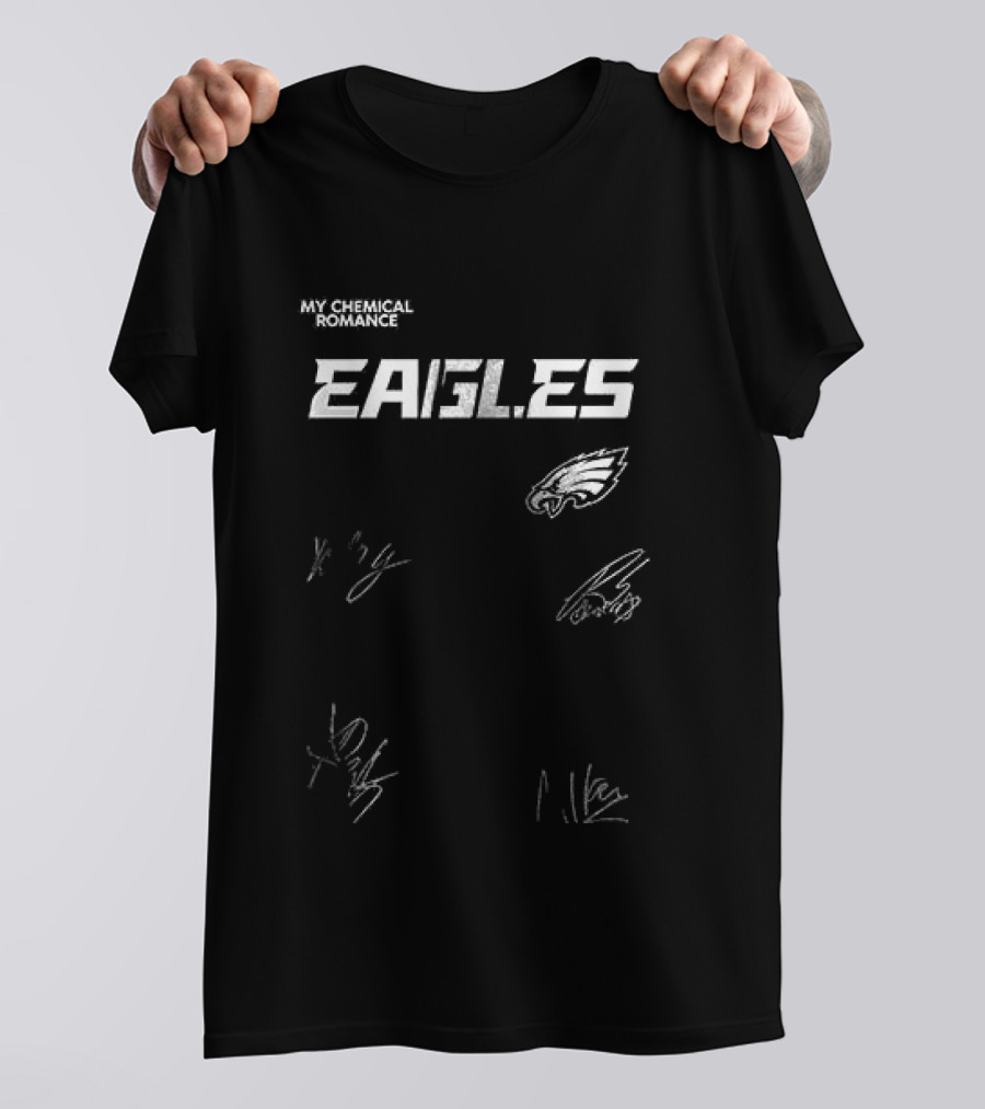 My Chemical Romance Eagles Signatures Collaboration Long Live The Black Parade Tour T-Shirt
