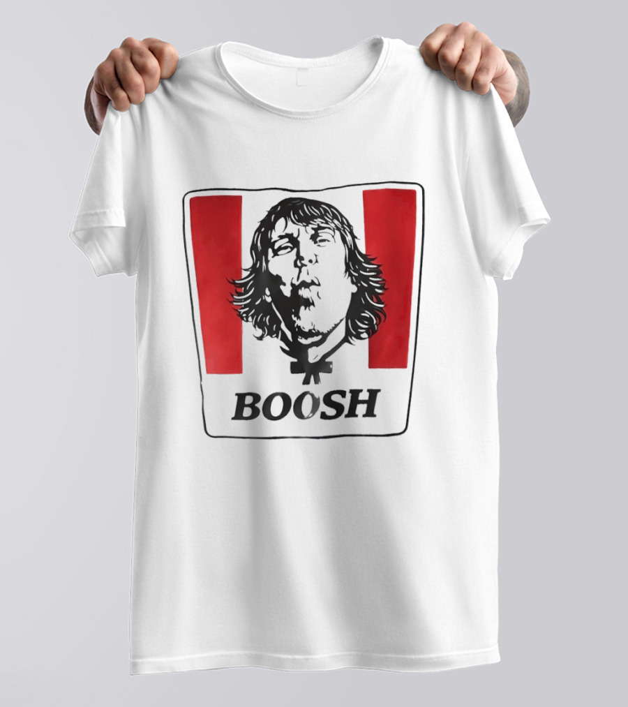 The Mighty Boosh Boosh Face Red Stripes T-Shirt