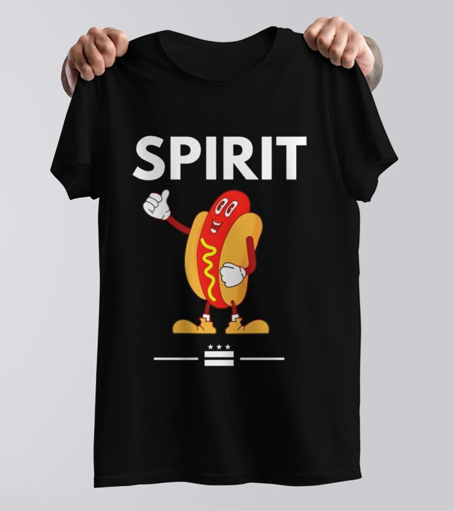 Spirit Hotdog Thumbs Up Cartoon T-Shirt
