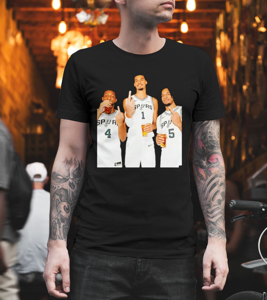 San Antonio Spurs Trinity Beers And Middle Finger Gesture T-Shirt