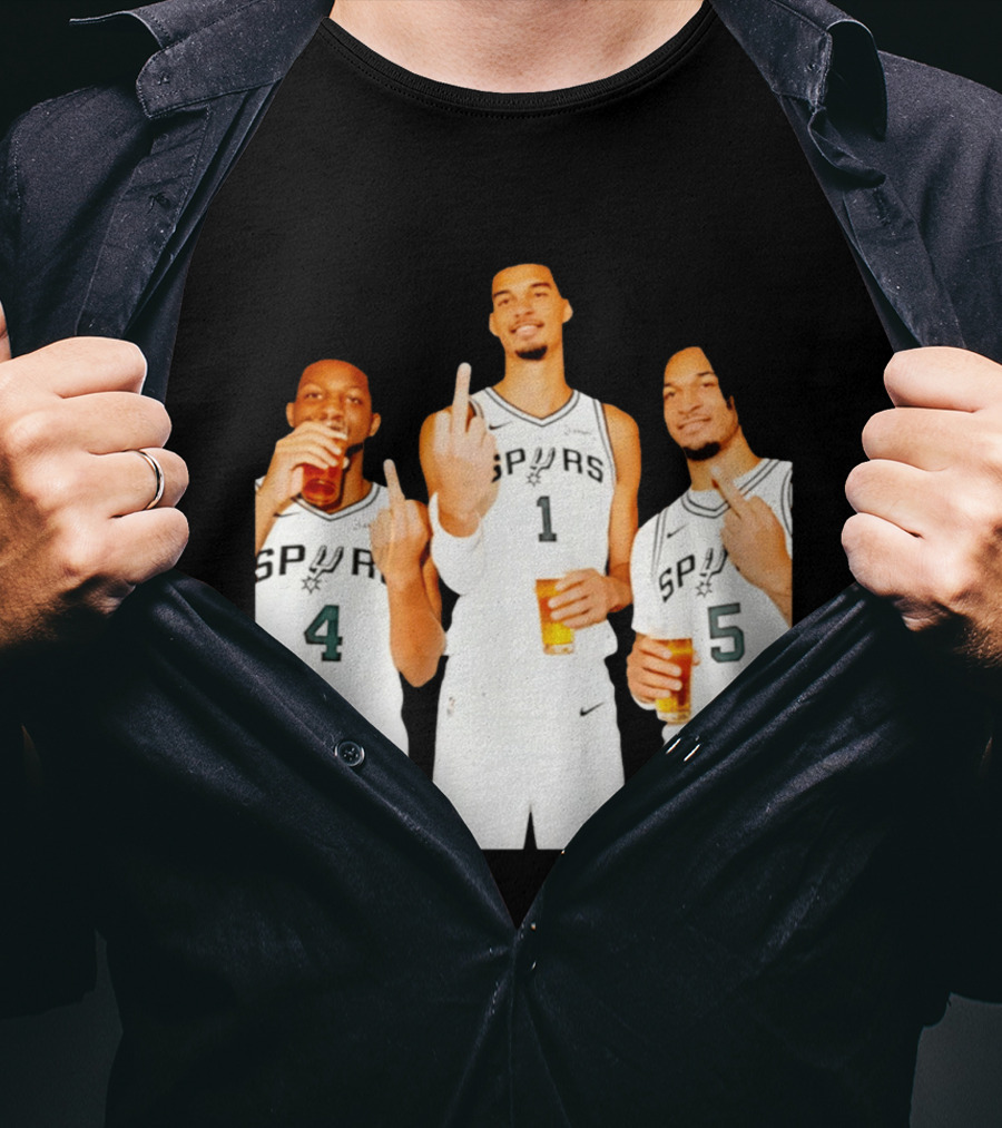 San Antonio Spurs Trinity Beers And Middle Finger Gesture T-Shirt