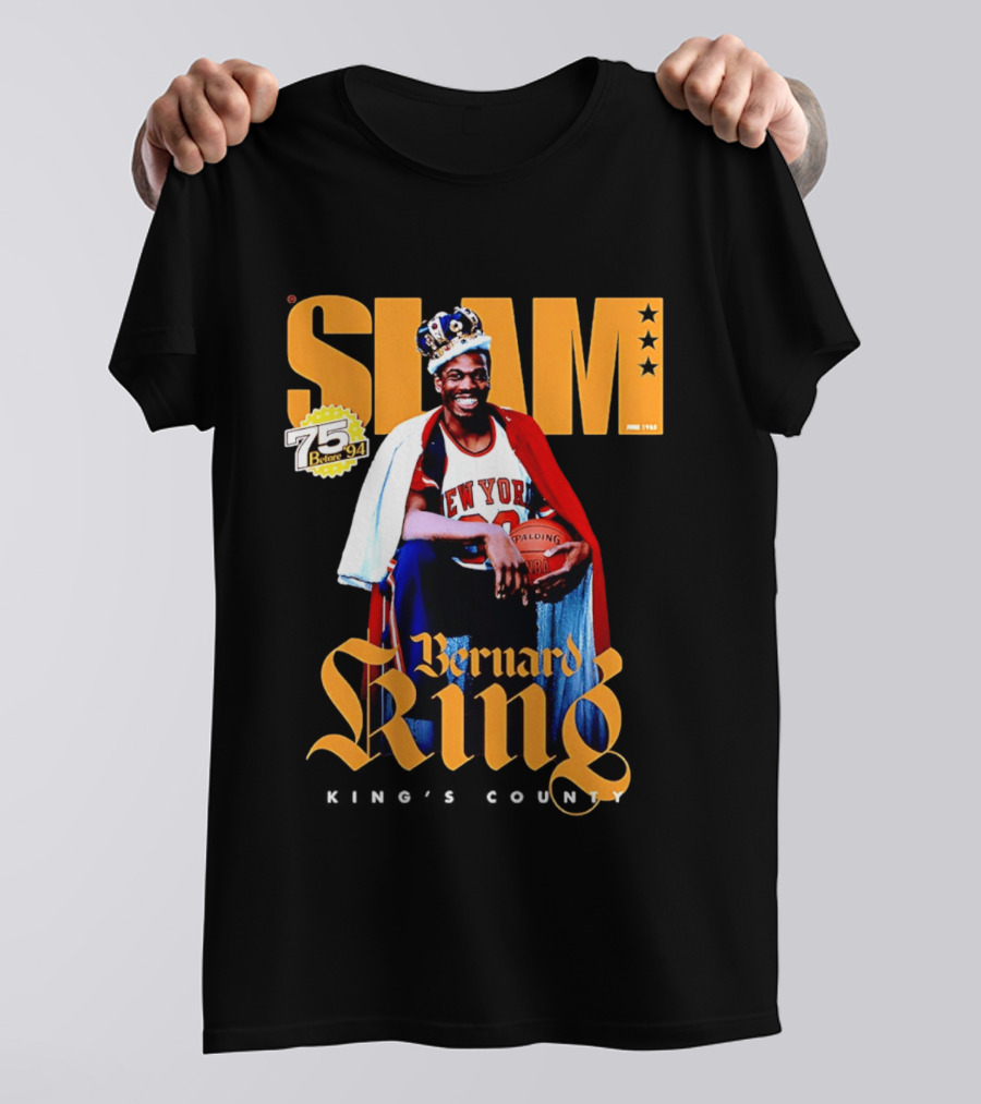 Bernard King New York Knicks Slam June 1995 King's County 75 Before 94 T-Shirt