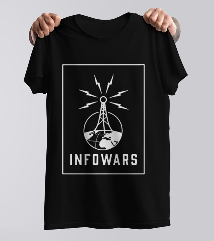 Infowars Global Broadcast Tower With Lightning T-Shirt