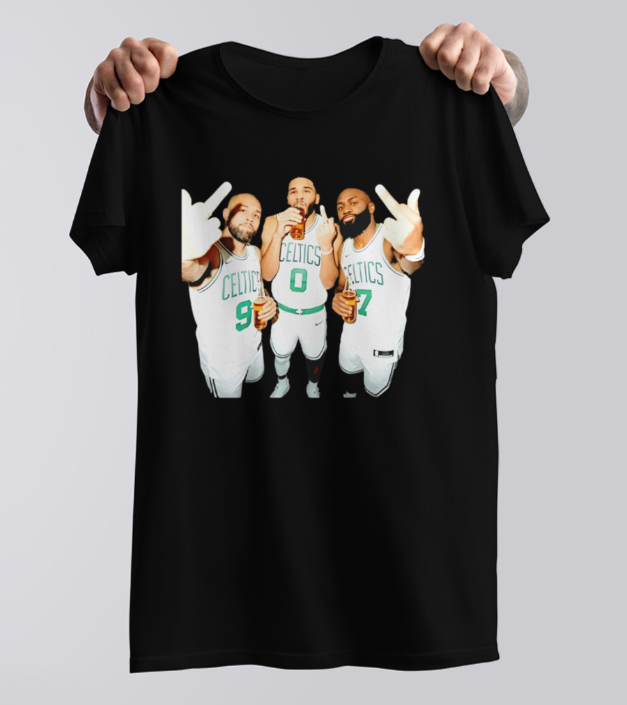 Boston Celtics Players Trinity Middle Finger Beers Humor T-Shirt