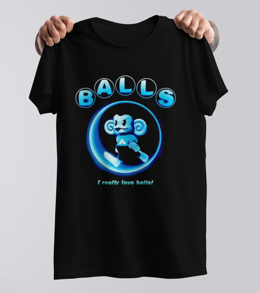 Super Monkey Ball I Really Love Balls A Blue Monkey T-Shirt