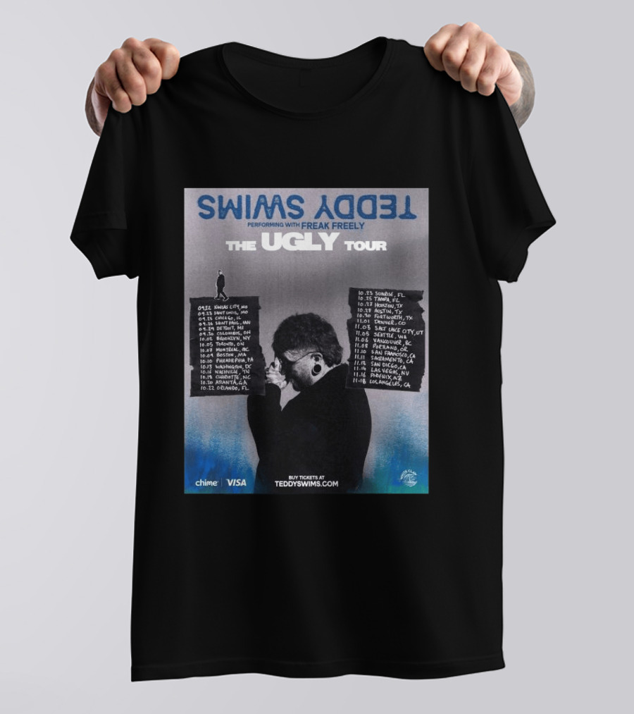 Teddy Swims The Ugly Tour 2026 Freak Freely Performance Schedule Tour Dates T-Shirt