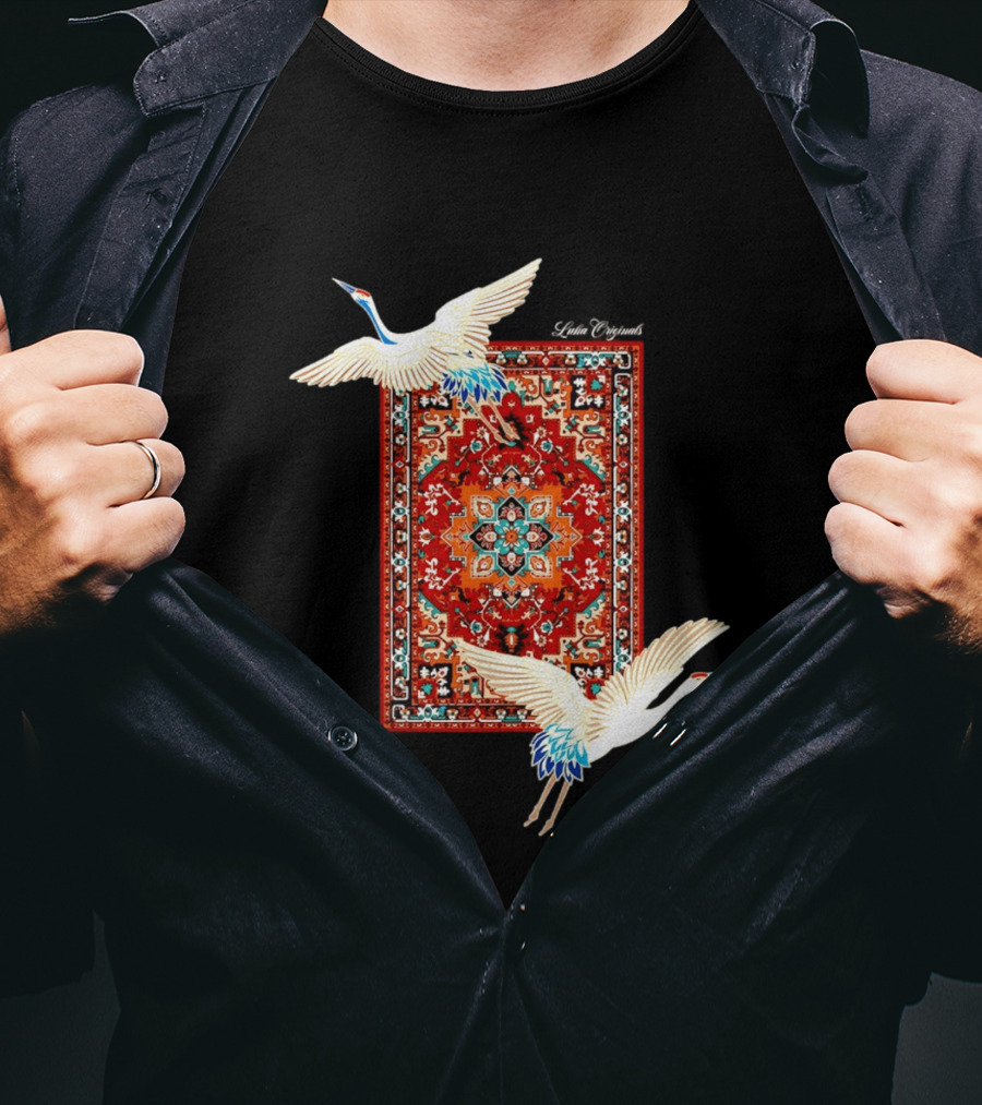 Fly Your Own Way Oriental Crane Carpet T-Shirt