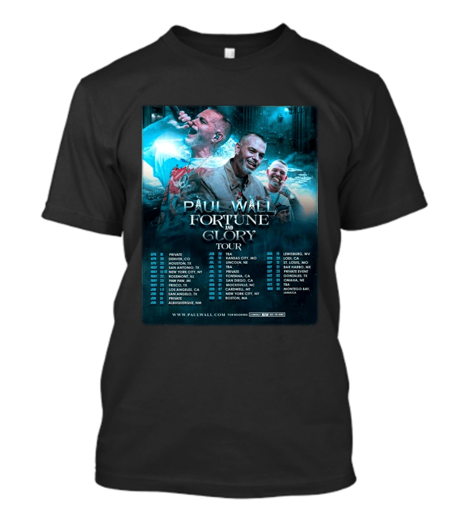 Paul Wall Fortune And Glory Tour 2026 Dates And Locations T-Shirt