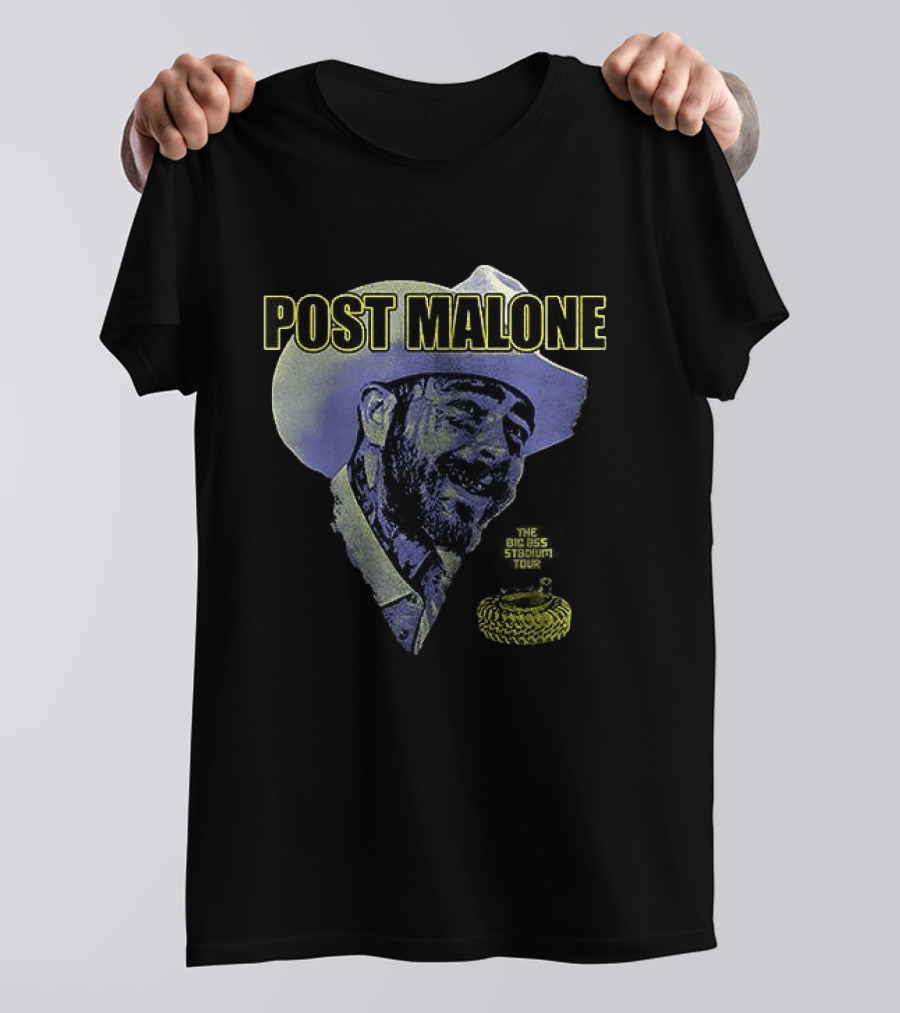 Post Malone Big Ass Stadium Tour Porty Co Dates Schedule Cowboy Hat Snake T-Shirt