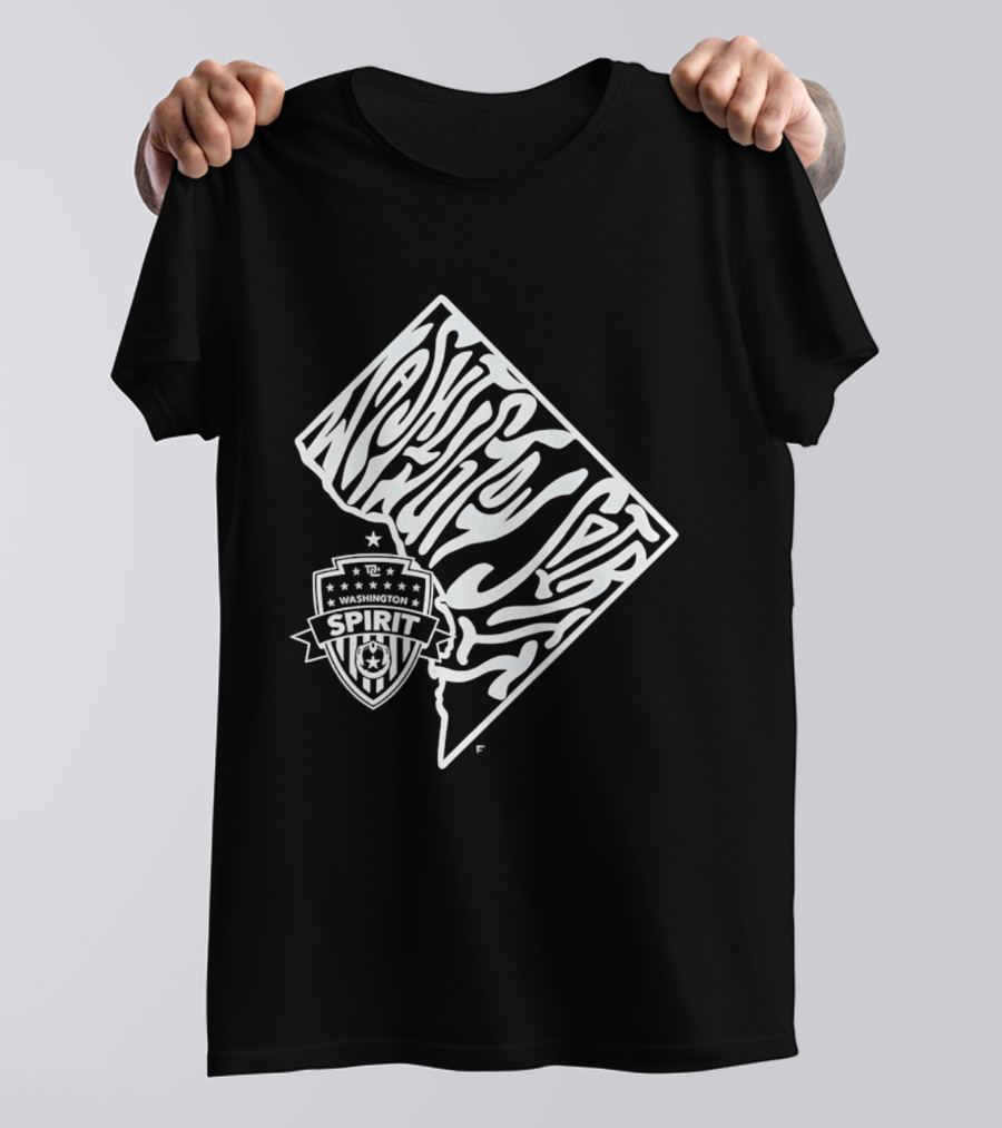 Washington Spirit Groovy Text Art With Team T-Shirt