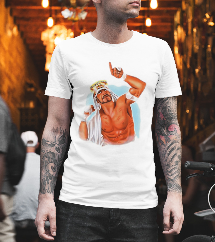 Sabu Airbrush Professional Wrestling Legend Iconic Pose T-Shirt