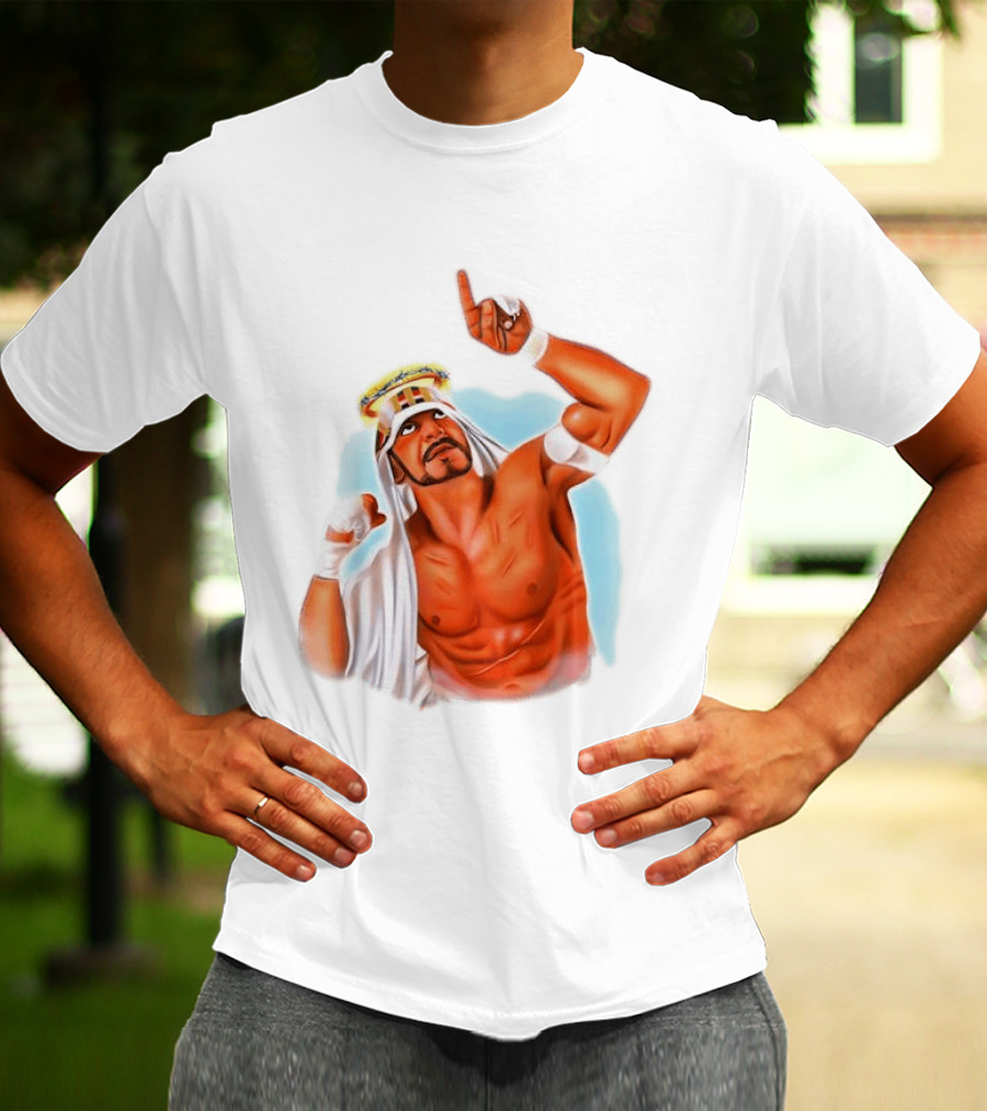 Sabu Airbrush Professional Wrestling Legend Iconic Pose T-Shirt