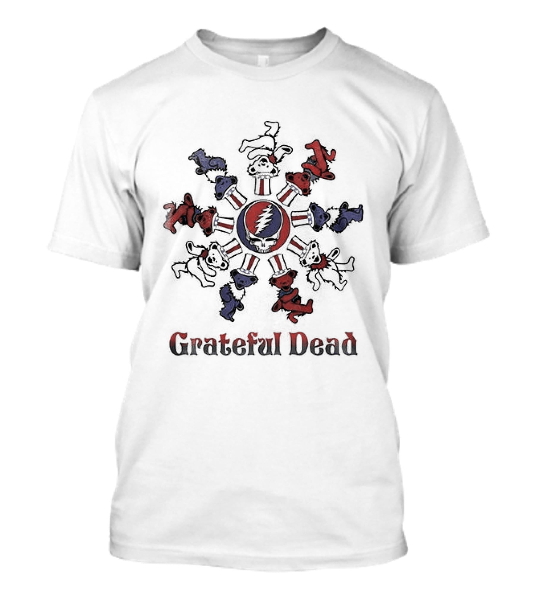 Grateful Dead Bears Dancing Around Steal Your Face Skull T-Shirt