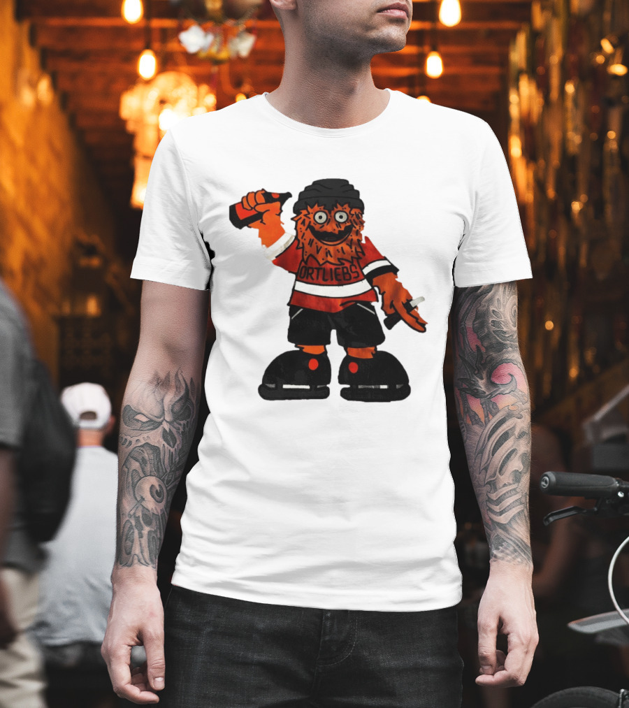 Gritty Philadelphia Flyers Hockey Club Ortliebs Mascot Pose T-Shirt