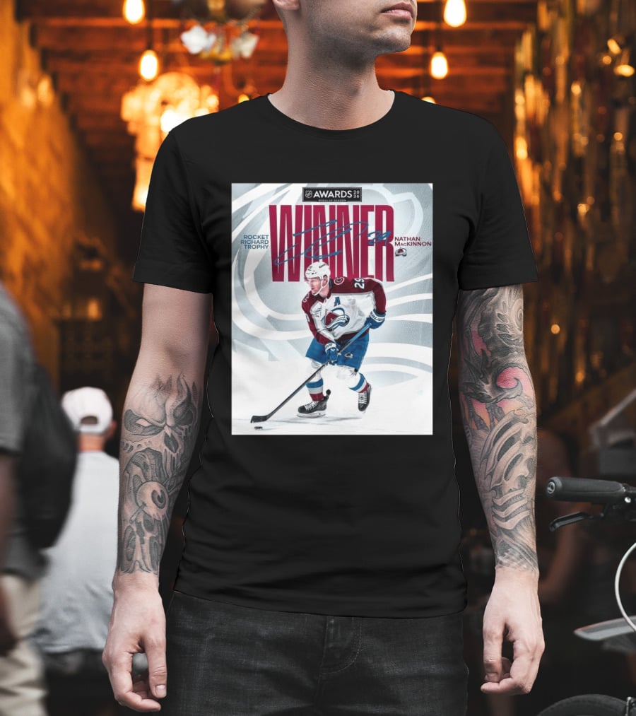 NHL 2026 Awards Rocket Richard Trophy Nathan MacKinnon Winner T-Shirt