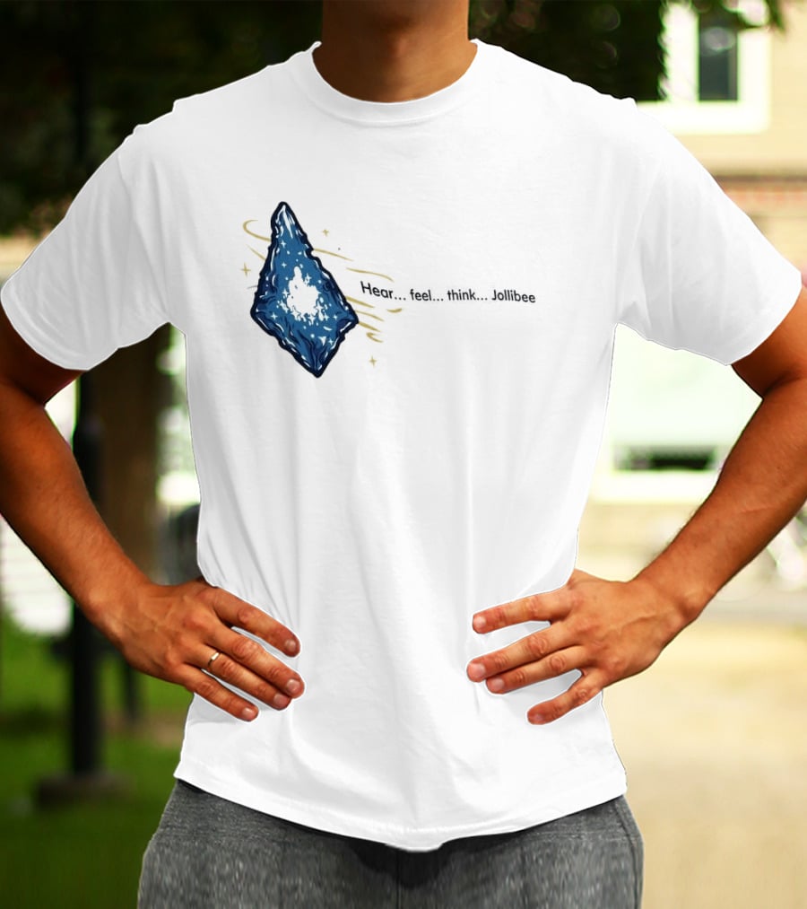 Hear Feel Think Jollibee Blue Crystal Stone T-Shirt