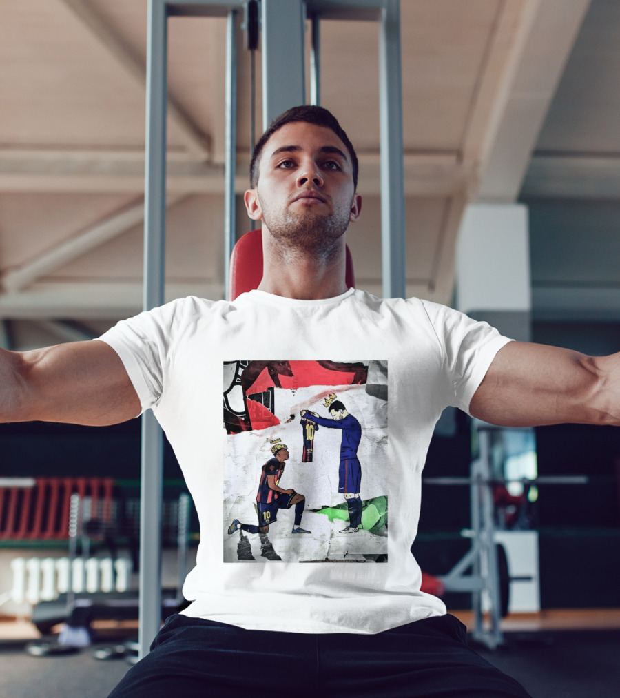 Lionel Messi Lamine Yamal Barcelona FC Art Collaboration T-Shirt