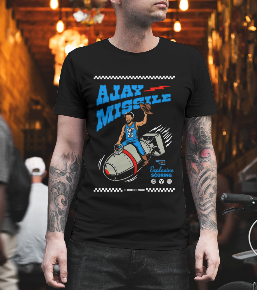Ajay Missile Explosive Scoring UNC 23 Riding Bomb Cowboy Basketball T-Shirt