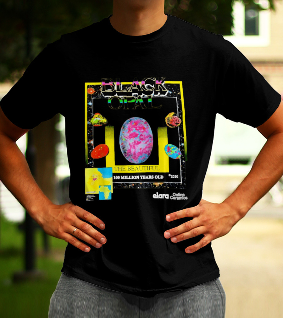 Black Opal The Beautiful 100 Million Years Old Celestial Stars Retro Vibe T-Shirt