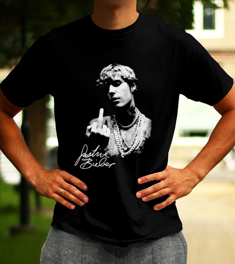 Justin Bieber Middle Finger Gesture T-Shirt
