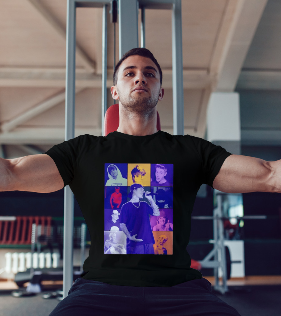 Justin Bieber The Eras Tour Concert Retro Photo Collage T-Shirt