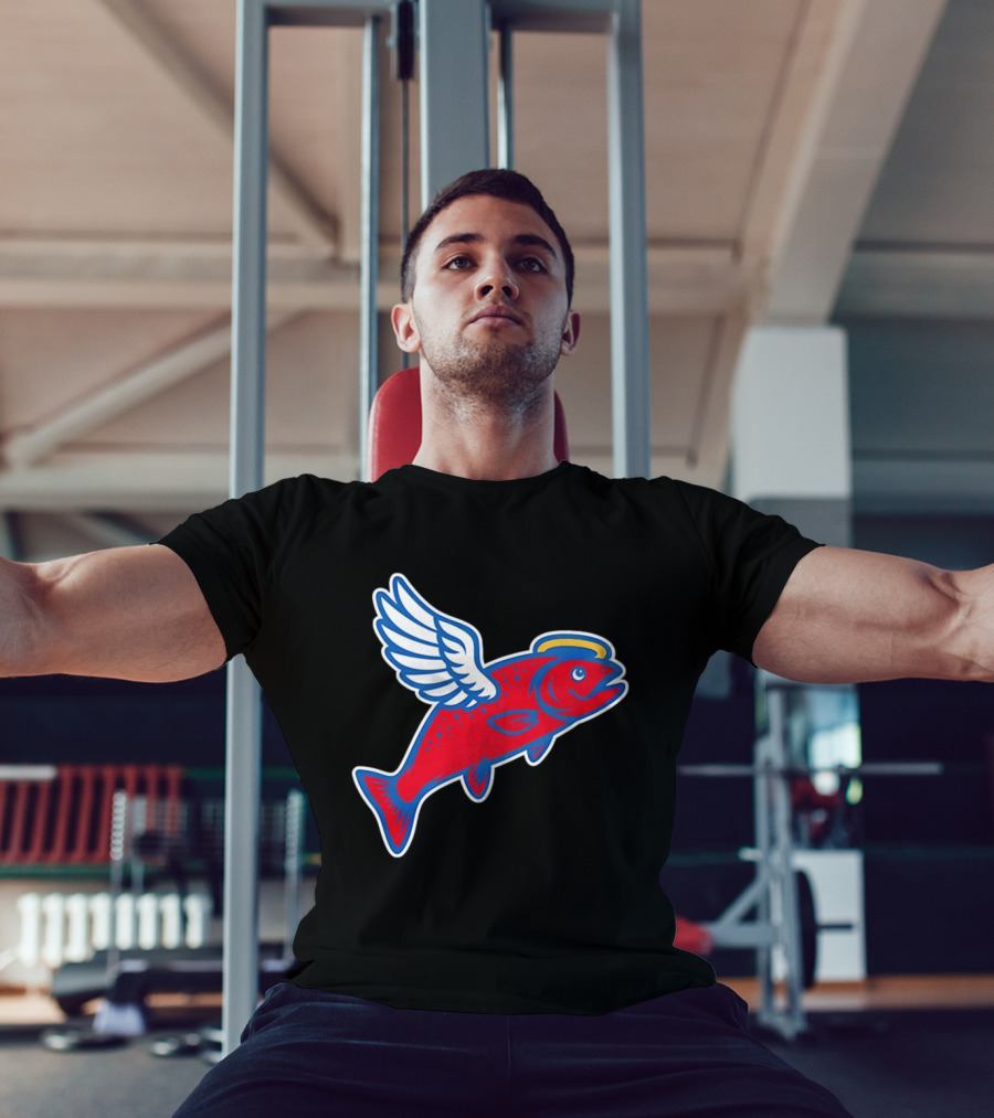 Los Angeles Angels Baseball Flying Fish With Halo And Wings T-Shirt