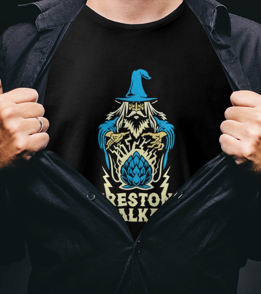 Firestone Walker 1996 Wizard Hat And Bearded Figure With Lightning Bolts T-Shirt