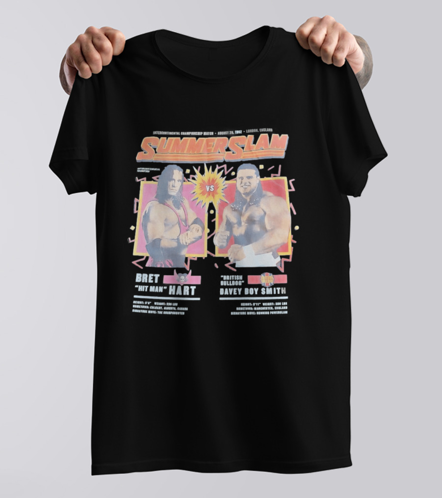 WWE SummerSlam 1992 Bret Hart Vs Davey Boy Smith Ultimate Match T-Shirt