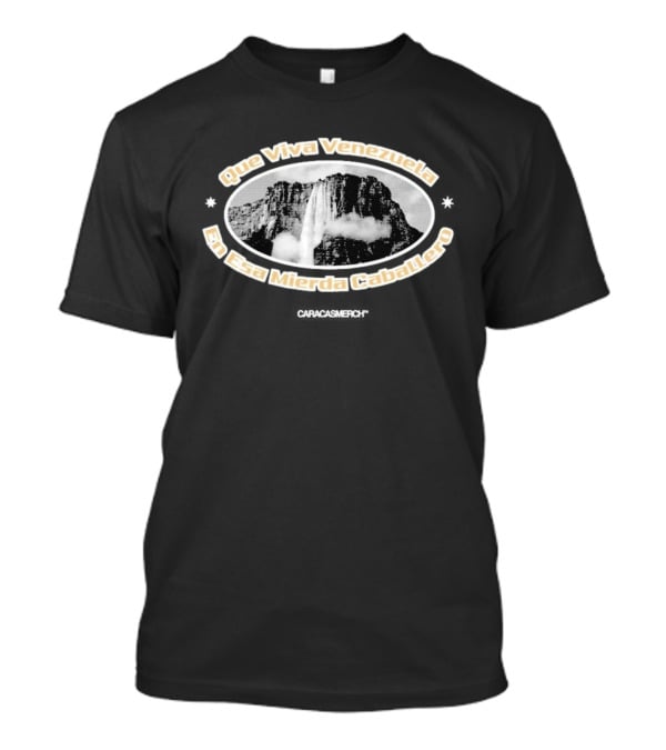 Que Viva Venezuela En Esa Mierda Caballero Black Boxy T-Shirt