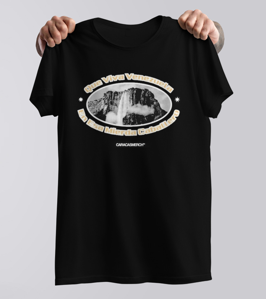 Que Viva Venezuela En Esa Mierda Caballero Black Boxy T-Shirt