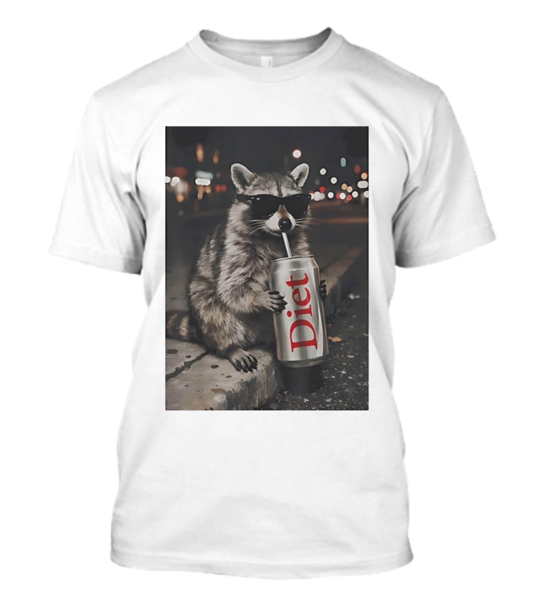 Raccoons Diet Soda Gen Z Dank Meme Raccoon With Sunglasses And Soda Can T-Shirt