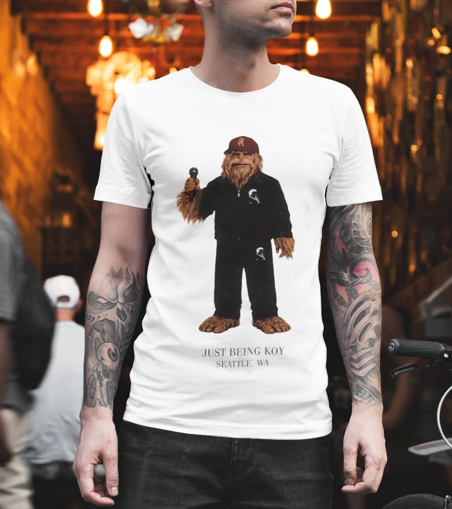 Sasquatch Portland Trail Blazers Just Being Koy Seattle WA Mascot Microphone Outfit T-Shirt