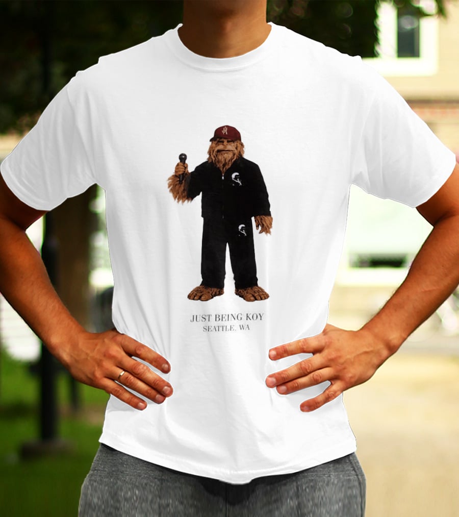 Sasquatch Portland Trail Blazers Just Being Koy Seattle WA Mascot Microphone Outfit T-Shirt