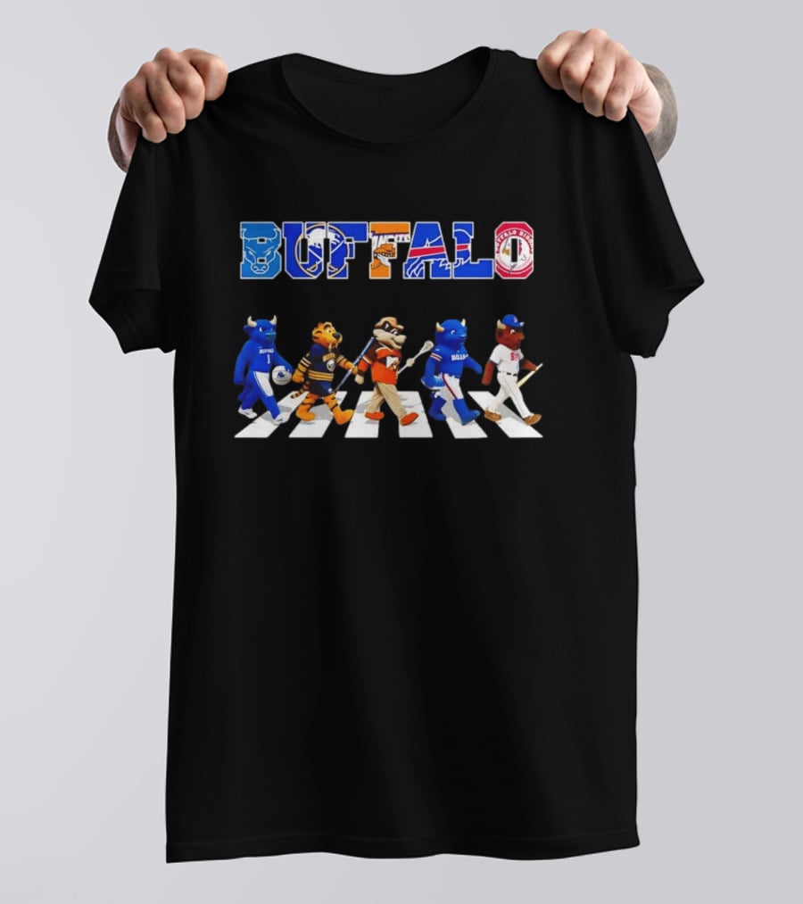 Buffalo Bills Sabres Bisons Bulls Mascots Abbey Road 2026 T-Shirt