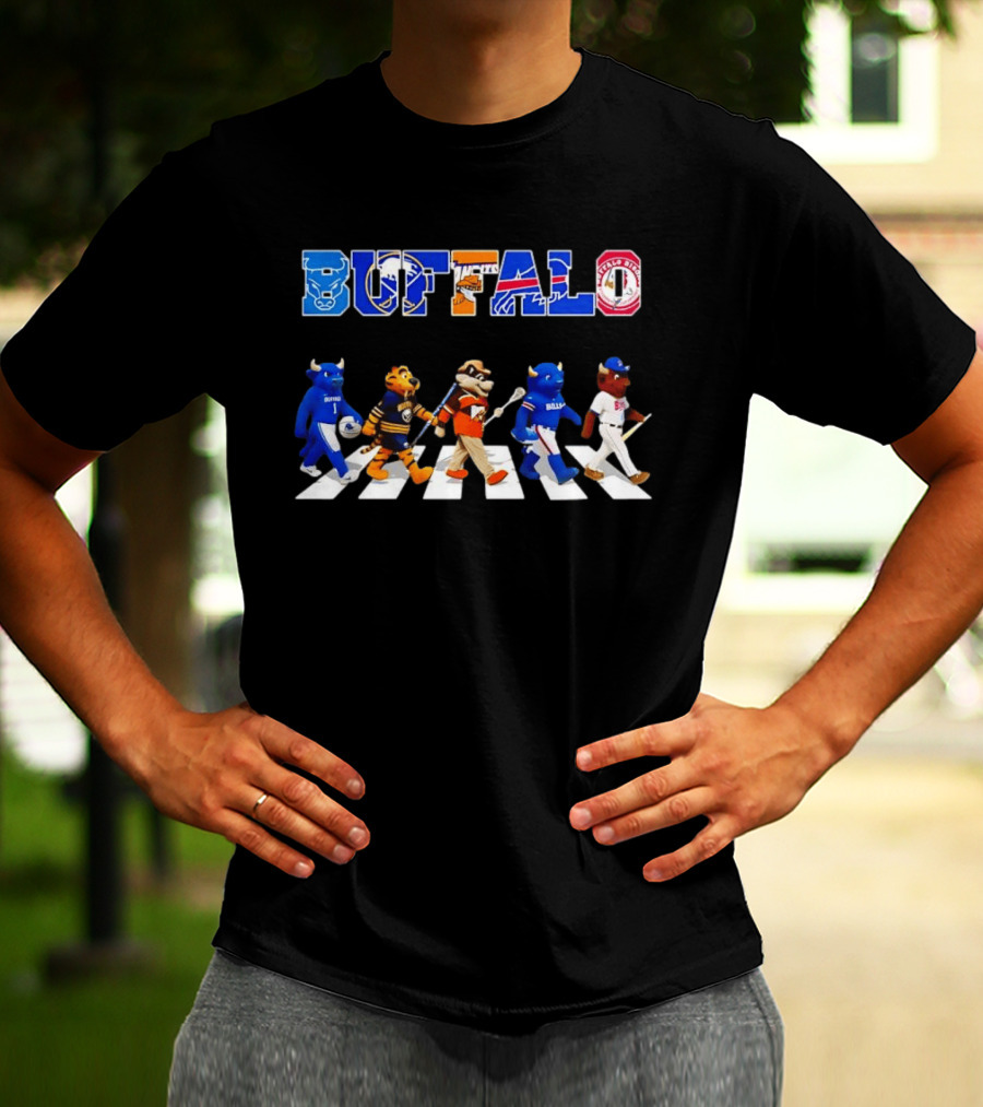 Buffalo Bills Sabres Bisons Bulls Mascots Abbey Road 2026 T-Shirt