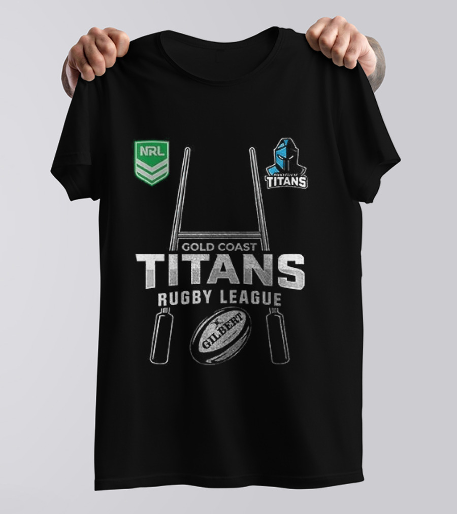 Gold Coast Titans Rugby League NRL X Harley Davidson Skeleton T-Shirt