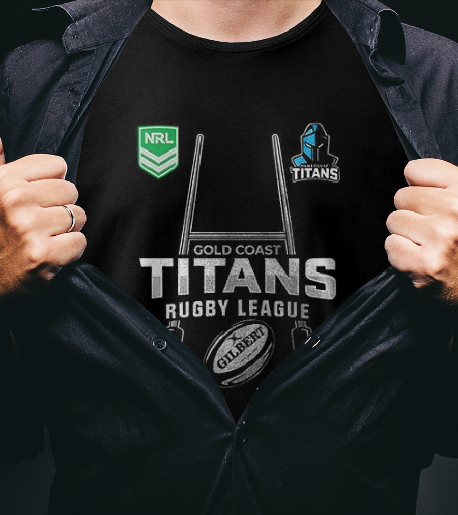 Gold Coast Titans Rugby League NRL X Harley Davidson Skeleton T-Shirt