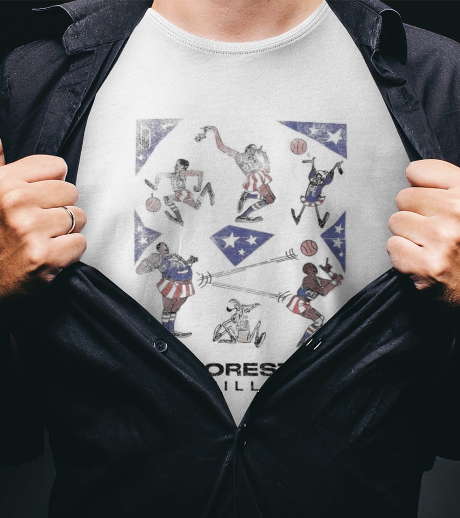 Forest Hills Basketball Cartoon Characters T-Shirt