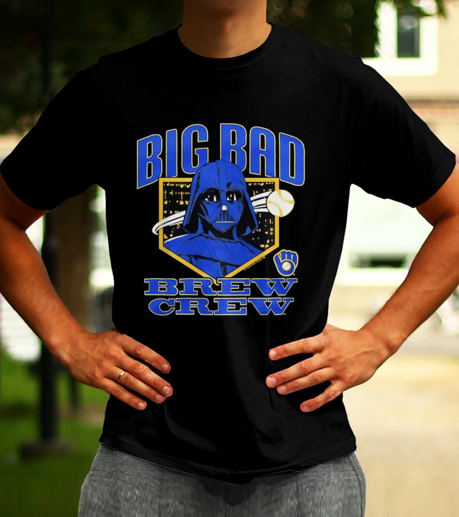 Milwaukee Brewers Big Bad Brew Crew Star Wars Dark Side Baseball T-Shirt