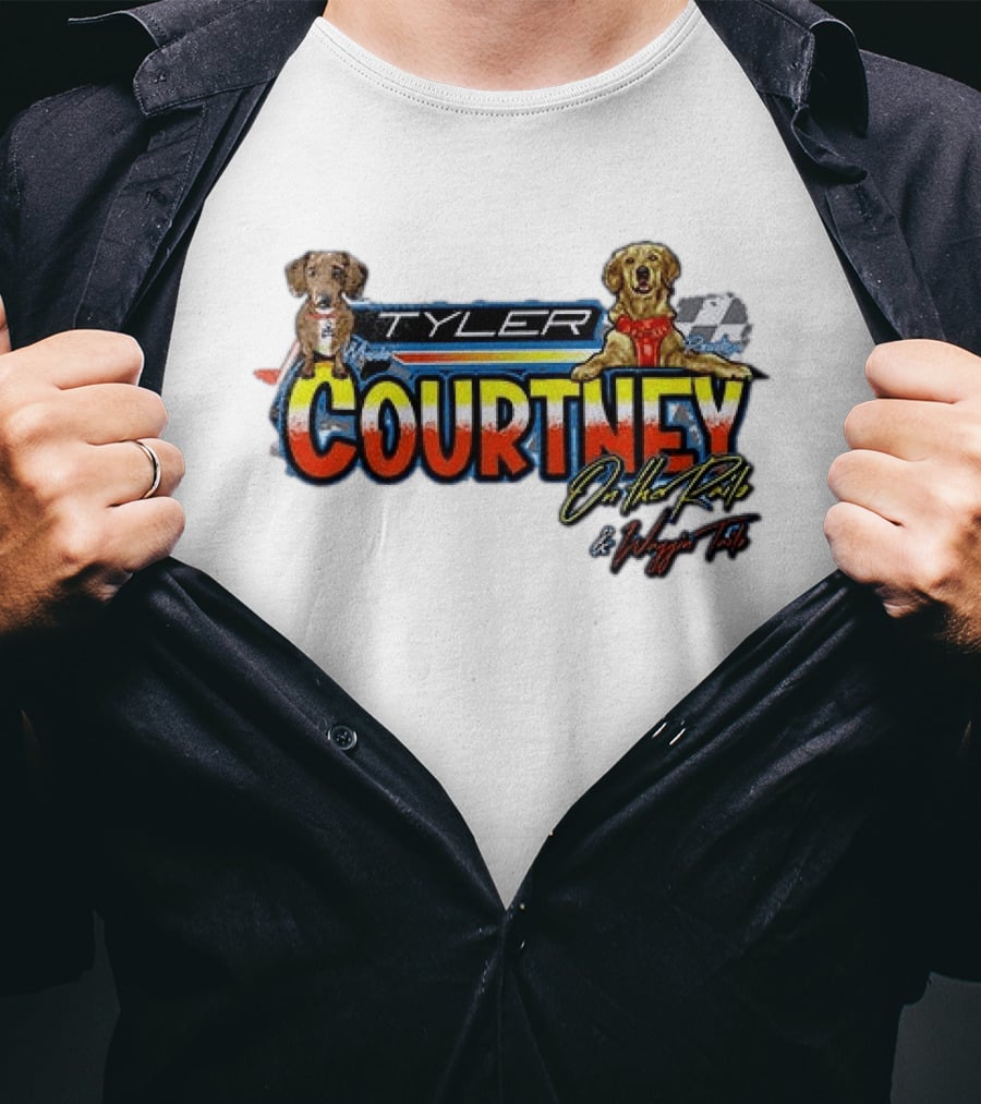 Tyler Courtney On The Rails And Waggin Tails With Dogs Racing T-Shirt