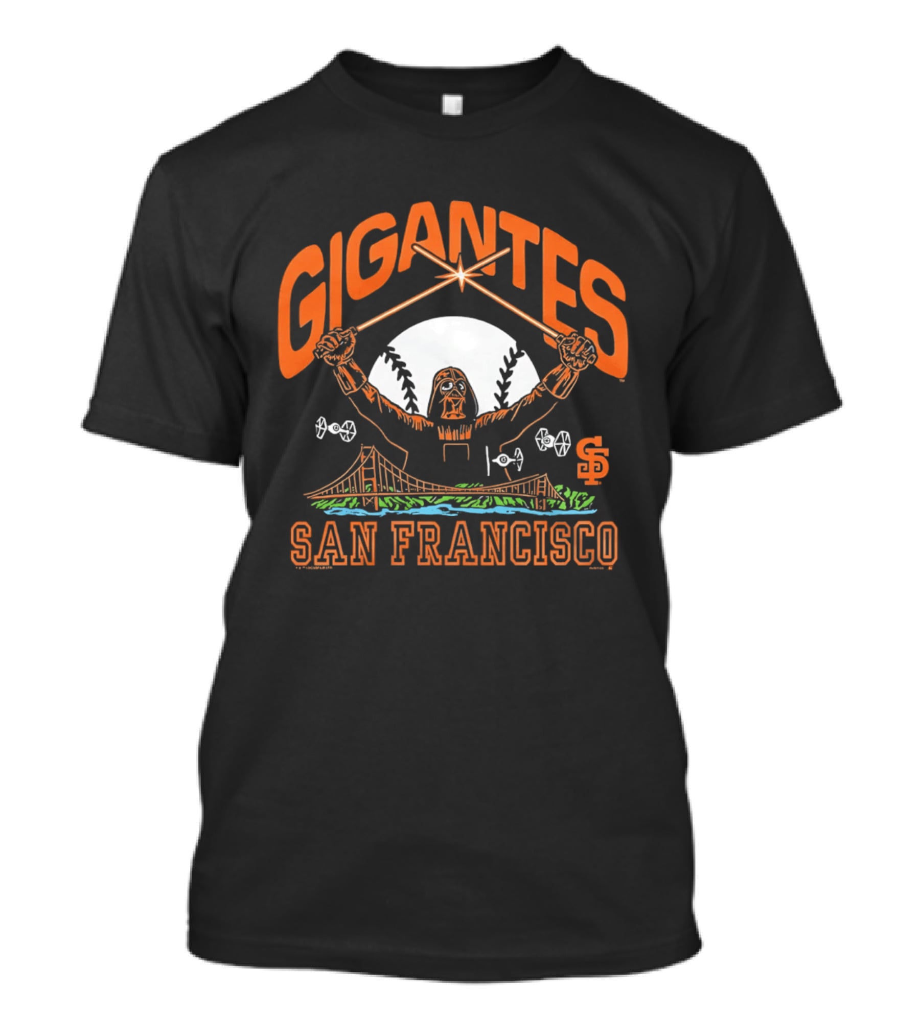 San Francisco Gigantes Darth Vader Crossover With Golden Gate Bridge T-Shirt