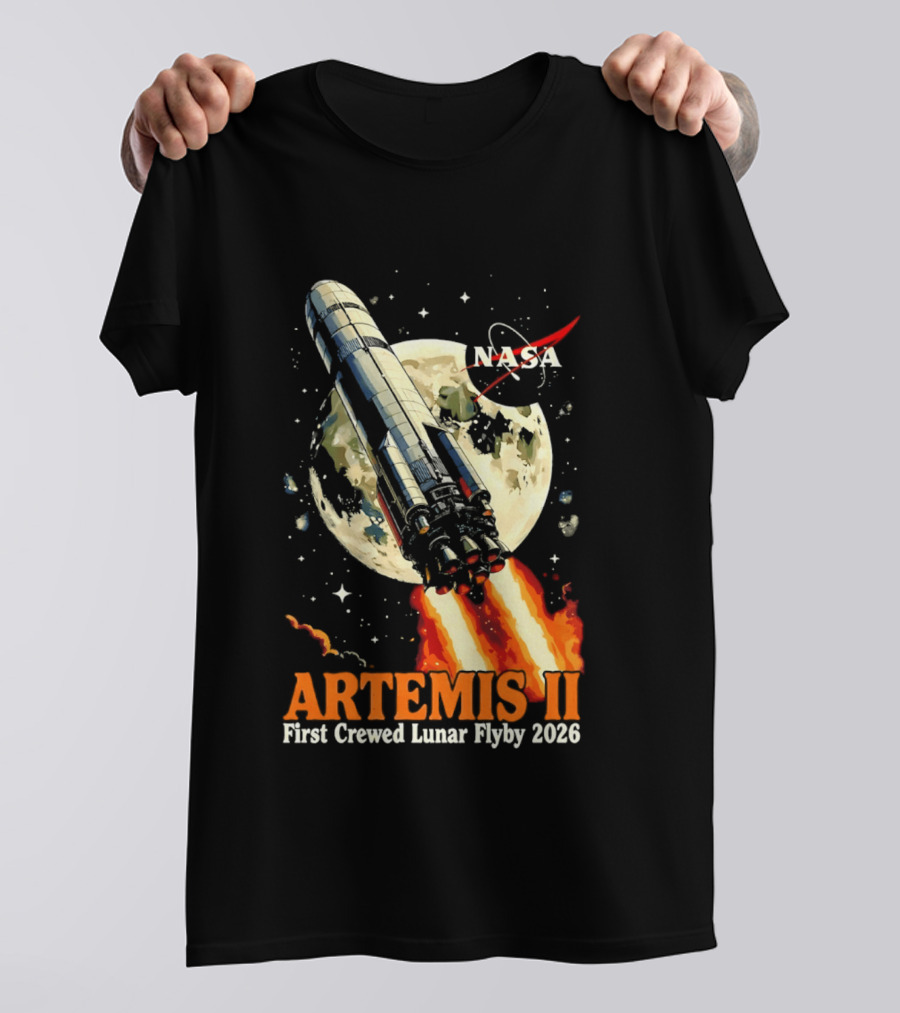 NASA Artemis II 2026 First Crewed Lunar Flyby Mission Launch T-Shirt